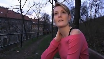 Meggie From Publicagent Engages In Sex-For-Money Encounter Outdoors Behind A Church