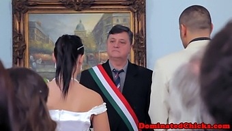 European Bride Submissive In Wedding Bondage And Domination