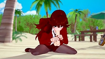 Anime Depiction Of A Girlfriend'S Oral Skills In A Face-To-Face Encounter