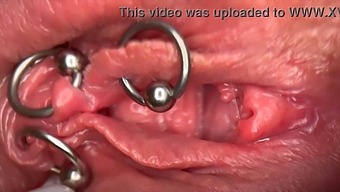 Intense Macro Of My Pierced Pussy And Clit, Leading To Self-Penning